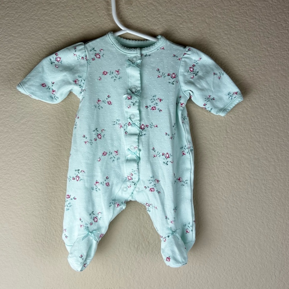 3/$10 Little Me Flowered Preemie One Piece with Hat